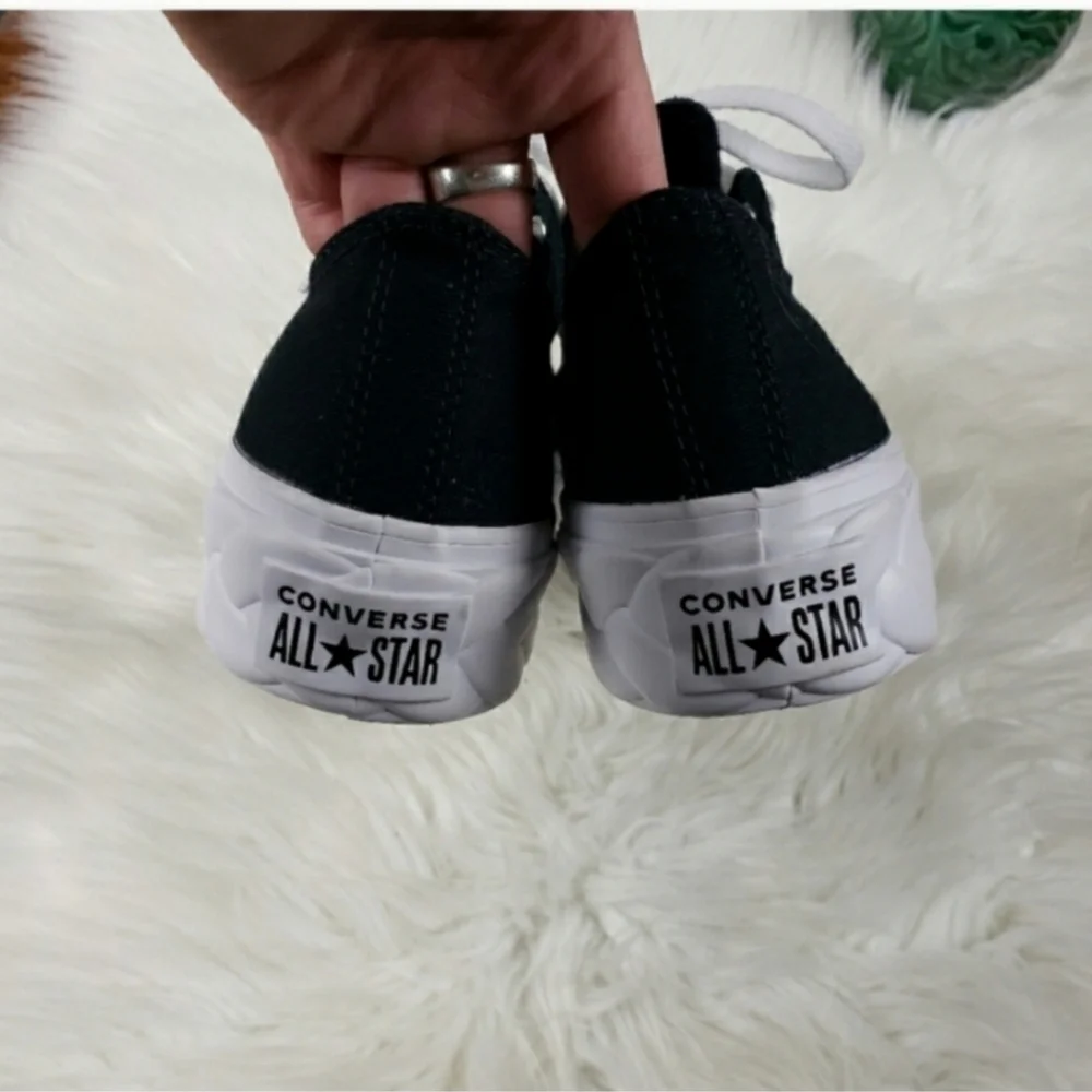 Converse Black and White Platform Low Top Sneakers